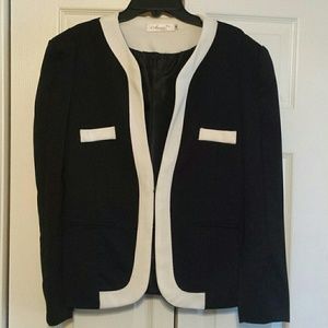 Black and white blazer